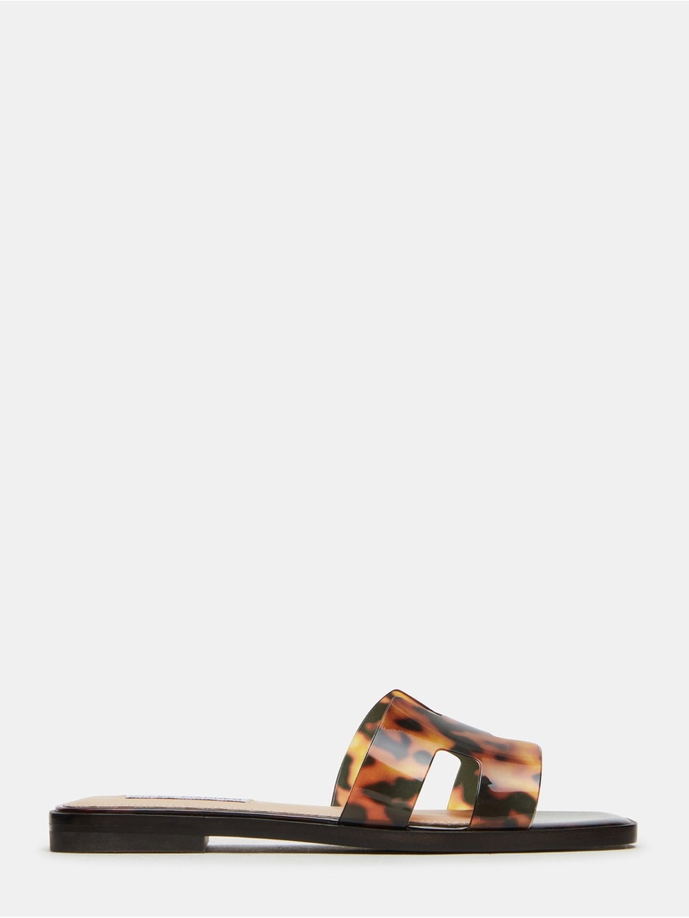 Steve Madden Women's Tortoiseshell Open-Side Slide Sandal - Brown/Black